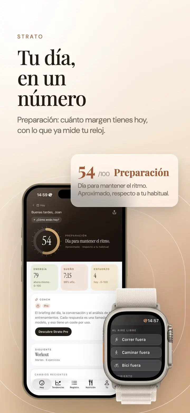 Preparación del día en iPhone y Apple Watch